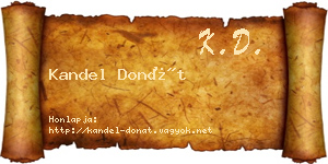 Kandel Donát névjegykártya